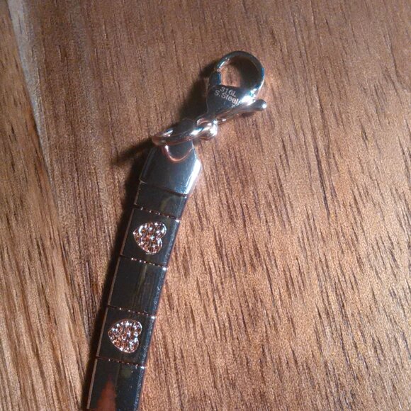 Omega Heart Pattern Collar Ion Plated Rose Gold Over Stainless Steel Necklace - Picture 6 of 11